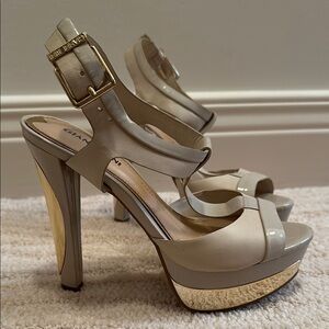 Gianni Bini Cream Gold High Heeled Sandals